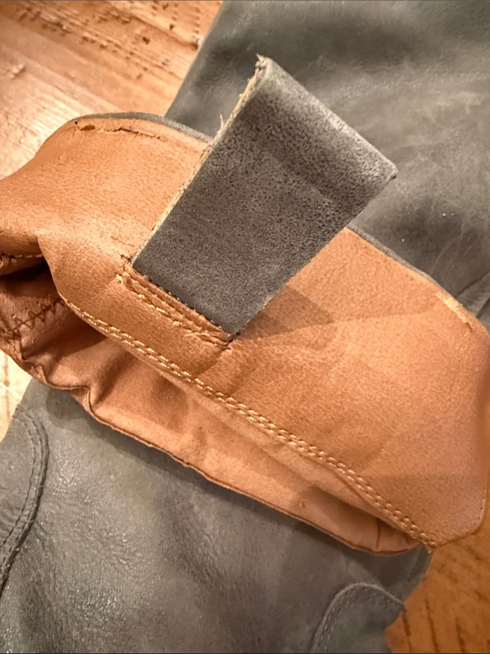 Lucky Brand Gray Brown Leather Knee-High Riding Boots